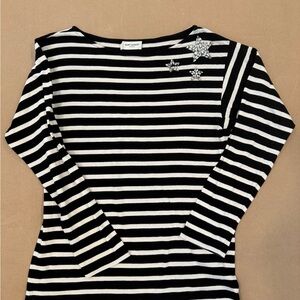 Saint Laurent Monochrome Striped Long Sleeve Tee